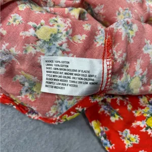 Xhilaration XS‎ Orange Multicolored Floral Mini Dress Strapless Zip Top Cotton thumbnail 6