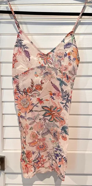 Hemant and Nandita Spaghetti Strap Camisole Sz XXS Pink Floral thumbnail 1