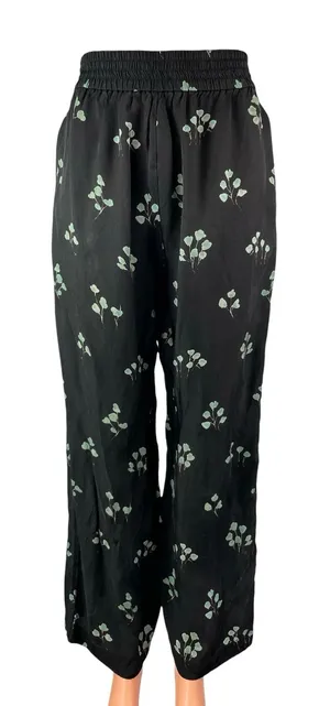 Aritzia Wilfred Womens Black Floral High Waist Wide leg Trousers Pants Size S/M thumbnail 1