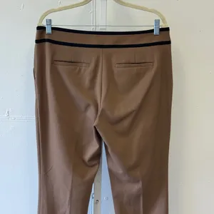 Ann‎ Taylor Women's Camel Brown Dress Pants Black Trim Straight Leg Sz 10 Career thumbnail 5