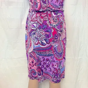 Karin Stevens Paisley Print Dress With Belt Size 10 thumbnail 11