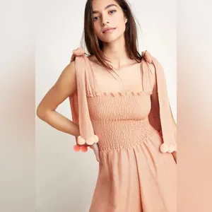 Anthropologie Sundress Pom‎ Jumpsuit Tie Straps Wide Leg Womens Size XS / S thumbnail 4