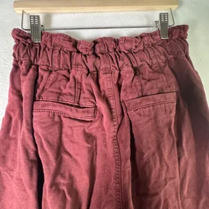 Free People Womens Paperbag Jogger Pants Burgundy‎ Drawstring Cotton XS Boho thumbnail 15
