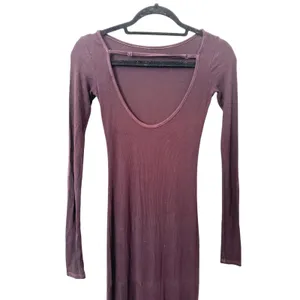 ENZA COSTA Ribbed Knit Scoopback Midi Dress Bitter Brown X-Small‎ thumbnail 4