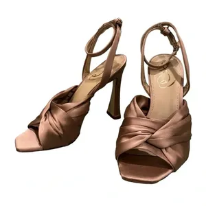 👠✨ SAM‎ EDELMAN Satin Twist Heels Sz 5.5 🌸 Ankle Strap Dress Sandals ✨👠 thumbnail 1
