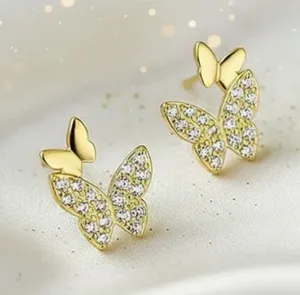 Gold Butterfly Earrings thumbnail 1