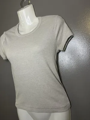 BDG Shirt Womens Medium Gray Solid Crew Neck Short Sleeve Fitted Basic Tee Top thumbnail 4