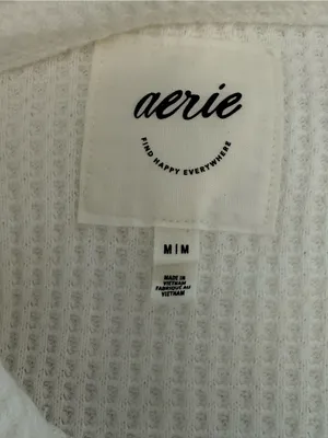 Aerie Lumber Jane Waffle Knit Long Sleeve Shirt Size Medium Oversized thumbnail 5