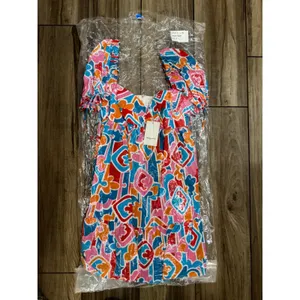 NWT Amanda Uprichard‎ Sicily Babydoll Mini Dress Miami Print Size Medium thumbnail 6