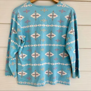 Vintage Pendleton Y2K Southwestern Aztec Womens Top Size‎ Medium Long Sleeve thumbnail 7