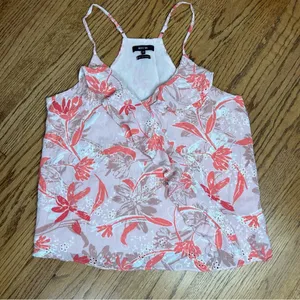 Miss Me | Tropical Floral Ruffled Racerback Tank Top Size M thumbnail 12