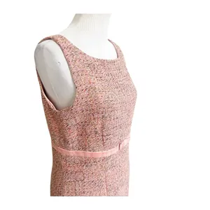 Gap Plush Pink Coral Tweed Stylish Formal Sheath Dress Size 12 Bowtie Waist thumbnail 5