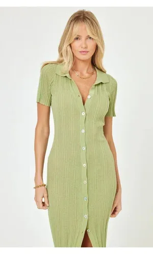 L*SPACE Undertow Dress in Light Olive Size Large thumbnail 3