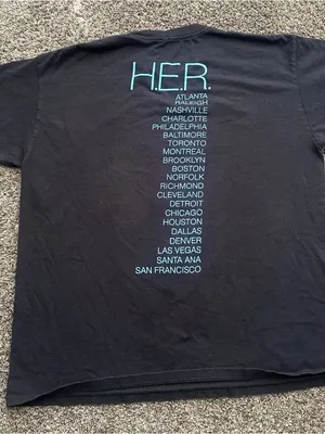 H.E.R. Black Graphic Tee Short Sleeve Size XL 0394 thumbnail 4