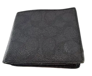 Coach Black Signature Coated Canvas Wallet thumbnail 1