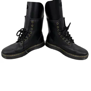 Dr Martens Zavala‎ Black Leather Combat Boots Womens 8 Lace Up Whimsigoth Punk thumbnail 3