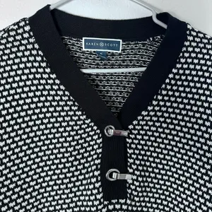 Karen Scott Womens XL Henley V-Neck Sweater Black & White‎ thumbnail 7