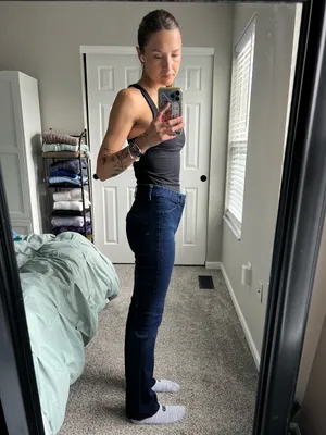 Express Dark Blue Boot Cut Jeans thumbnail 3