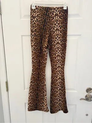 Leopard Print Flared Leggings Brown thumbnail 3