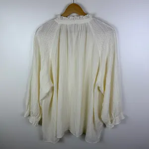 Cato Beaded Embellished‎ Peasant Blouse Size 22/24W Cream Cottagecore Boho Sheer thumbnail 4