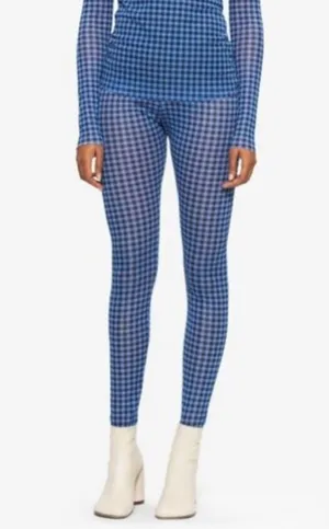 NWT Baum Und Pferdgarten Mesh Jazzlyn Leggings - Blue Gingham SUSTAINABLE sz XS thumbnail 1