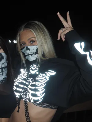 Dolls Kill Skull Cropped Sweatshirt thumbnail 1