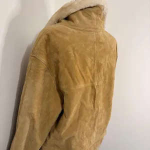 Vintage Tan Suede Leather Shearling Lined Jacket Sz M thumbnail 5