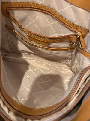 Michael Kors MK Signature Vanilla Logo Tote Bag Brown Trim thumbnail 15