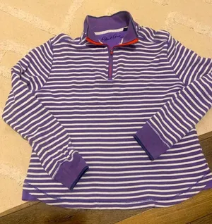 Robert graham striped purple white quarter zip sweater M classic shirt preppy thumbnail 1