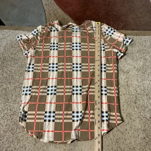 LATES Womens Tan Plaid Pajama Set Top‎ Pants XS 2 Piece Set Loungewear thumbnail 3