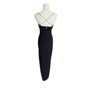 Nookie - Estelle Chain Strap Backless Gold Chain Straps Evening Dress Sz Xs thumbnail 4