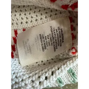 Alice + Olivia Croquet Tank Top Womens Small White Rainbow Stripe Semi Sheer thumbnail 8