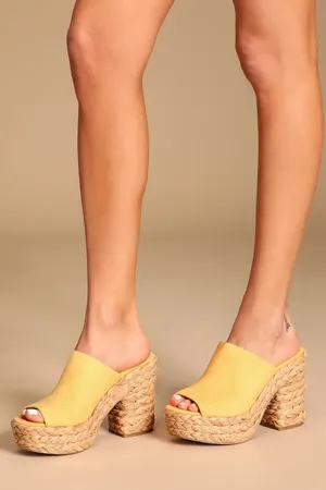 Lulus Ervyn Suede Raffia Platform Slide Sandals thumbnail 2