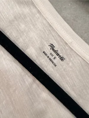 NWOT Madewell Size S White V Neck Short Sleeve Lightweight Slub Cotton Top thumbnail 6