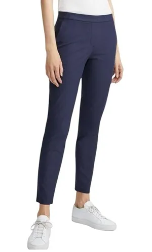 Theory Women’s Size 8 Navy Blue Thaniel Approach Cotton Stretch Trousers Pants thumbnail 1