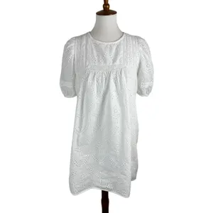 Sanctuary White Eyelet Cotton Puff Sleeve Mini Dress XS thumbnail 2