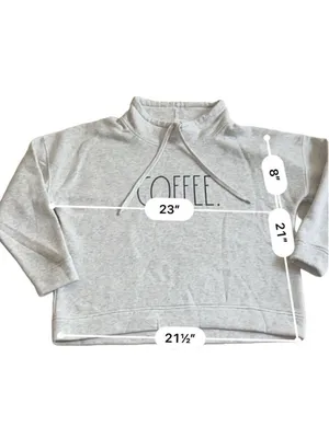 Rae Dunn Coffee Sweatshirt Size L Grey Graphic Crewneck Pullover thumbnail 4