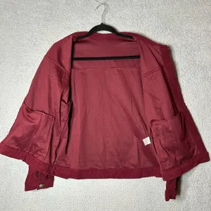 Corduroy Jacket Womens S‎ Red Rust Collared Long Sleeve Button Up Corduroy NEW thumbnail 4