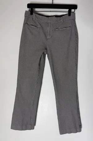 maeve anthropologie Houndstooth Crop‎ Straight Leg Black And White Pants Size 2 thumbnail 1
