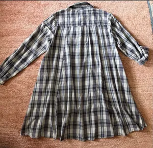 Plaid Embroidered Rose Tunic Shirt Size M High Low Button Front Boho thumbnail 5