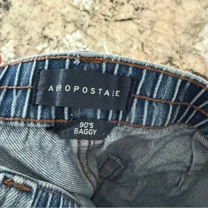 Aeropostale 90s Baggy Cargo Jeans Light Wash Wide Leg Utility Denim XL thumbnail 6