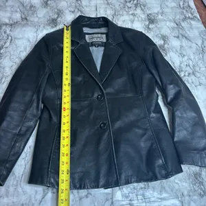 Pelle Studio Wilson’s Leather Jacket Coat Black Y2K Vitnage 90s size medium thumbnail 5