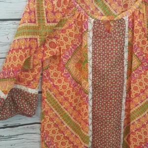 NWOT Anthropologie Fig and flower bohemian top Lg thumbnail 3