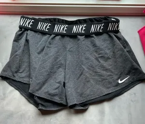 Nike Women's Dark Gray Athletic Shorts with Branded Waistband thumbnail 1