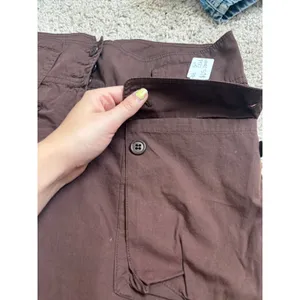 Y2K Cargo Utility Pants Cache Brown High‎ Waisted Cotton Straight Leg Trousers 0 thumbnail 2