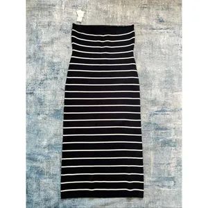 NWT! Abercrombie and Fitch Black White Strapless Midi Sweater Dress XL thumbnail 3