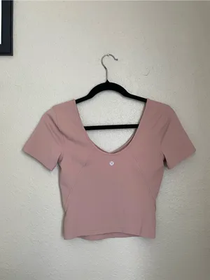 Lululemon Align T Shirt Size 4 Pink Clay Short Sleeve V Neck Buttery Soft thumbnail 7