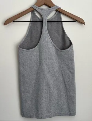 Free People FP movement Gray Sleeveless Tank Top ribbed Heart is Racing M / L thumbnail 3
