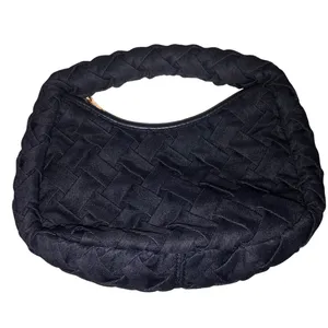 Urban Expression Denim Woven Top Handle Bag Dark Wash Blue Small Y2K Vegan thumbnail 4