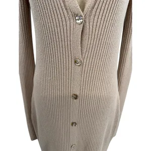 LPA Naolin Taupe Rib Knit Open Back Collared Bodycon Mini Dress‎ Size Medium thumbnail 6
